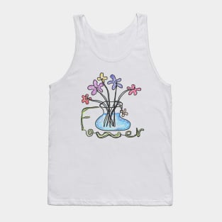 flowers, one line drawing Tank Top